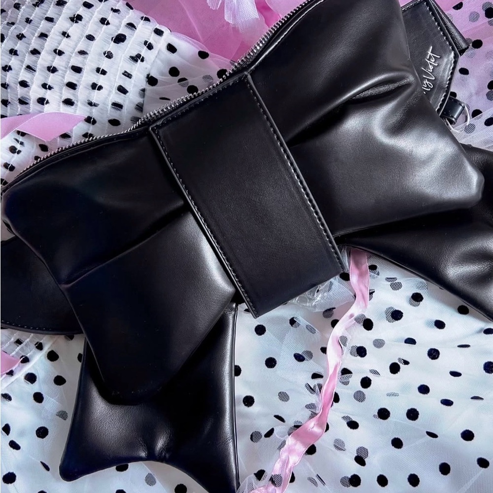 Shopmyviolet Black Bow Fanny/Crossbody Bag New
